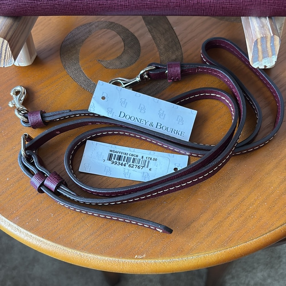 Dooney & Bourke Saffiano Burgundy Leather Crossbody - Picture 3 of 14